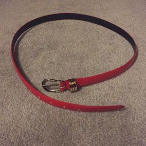 Red leather belt
